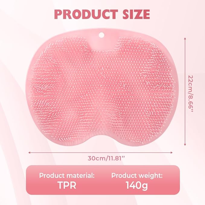 2026 New Silicone Shower Foot Scrubber Mat, Foot Back Cleaning Pad Back Washer Exfoliating Bath Wash Pad, Shower Foot Scrubber Mat with Non-Slip Suction Cups (Green)