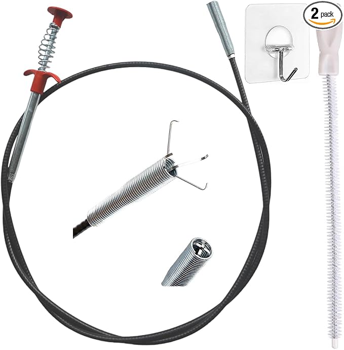 36inch Drain Snake Hair Clog Remover-Drain Auger Hair Catcher & Cleaning Brush-Sink Drain Cleaner Tool for Kitchen,Bathroom,Sewer,Bathtubs,Sunroof and Dryer Vent (36inch)
