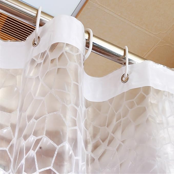 AooHome 36x72 Inch Shower Curtain Liner, EVA 3D Water Cube Shower Curtain with Bottom Magnets, Water Repellent, Heavy Duty, Semi Transparent