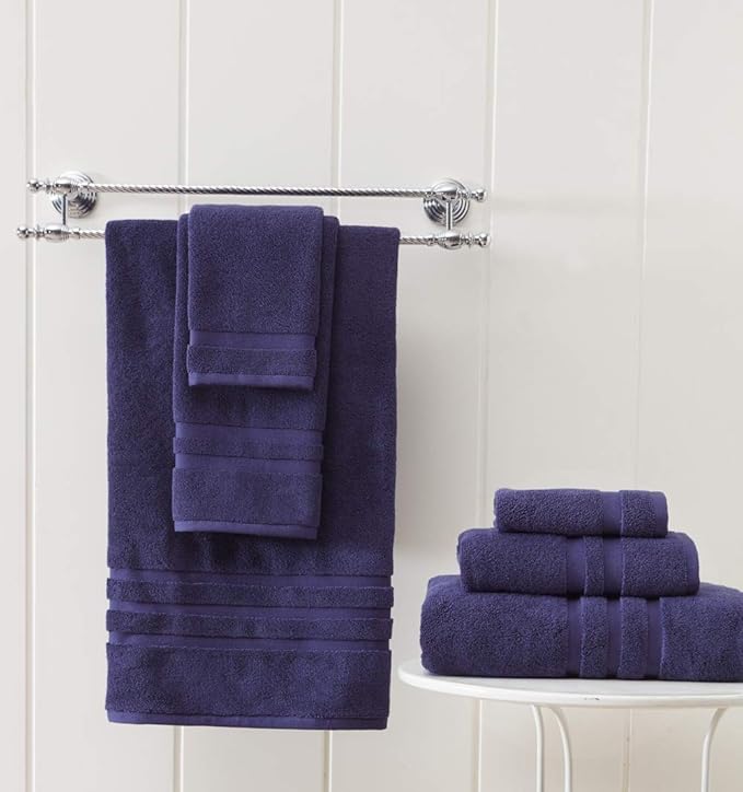 Veteran Textile LLC, Luxury Hotel & Spa, Turkish Cotton, 6 Pieces Towels Set, Max-Softness by Veteran Textile (Navy Blue)