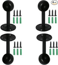 4Pcs Pipe Hole Diameter 25 mm (1"), Stainless Steel Matte Black Flange Rod Bracket Curtain Shower Curtain Rod Ceiling Mount Bracket Closet Rod End Support Receptacle