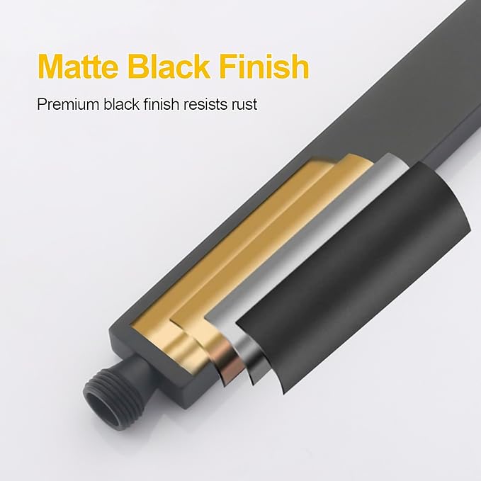 Matte Black High Pressure Handheld Shower Head with Extra Long Hose and Adjustable Shower Holder – Stainless Steel Hand Held Shower Wand for Bathroom, RV, Pet Bathing & Dog Washing