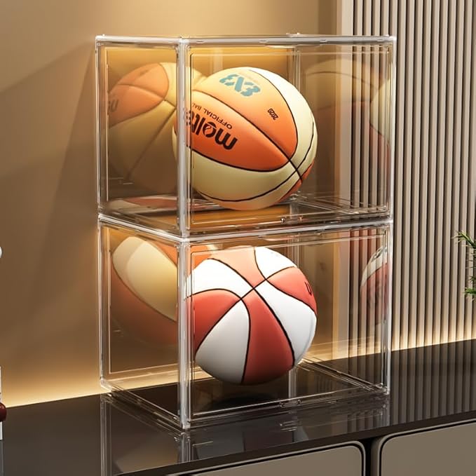 2X-Large 15.7"X11.8"X9.8" Acrylic Display Case, Clear Organizer Box Plastic Holder with Magnetic Door for Handbags, Purses, Boots, Figures, Book