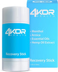 4KOR Recovery Stick - Natural Muscle Balm | Hemp Infused | for Muscles, Joints, Post-Workout | Features a Cooling & Warming Sensation | Portable & Non-Greasy Twist-Up Balms - 1 oz.
