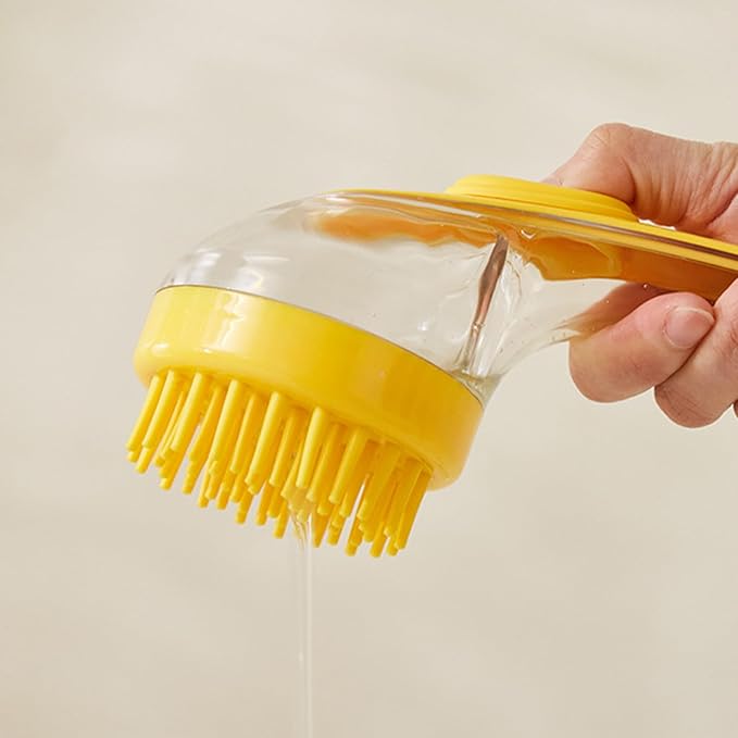 Dog Bath Brush – Cat Grooming Scrubber With Soap Dispenser, Gentle Massage Cleaning Tool | Ideal For Puppies Kittens Pets, Home Bathing, Swimming Pool, Beach, Travel And Professional Groomers