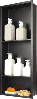Stainless Steel Niche for Shower Wall，Shower Niche Insert Tile Ready ，Organizer Storage for Room，3-Tier Shelves ，Matte Black (Black，30 * 12 in)