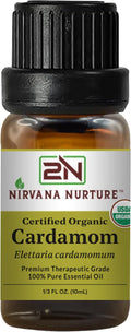 Cardamom Essential Oil USDA Certified Organic, 100% Pure Natural Premium Grade, Undiluted