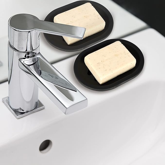 Topsky Soap Dish for Shower, 2pcs Soap Dishes Soap Savers for Bar Soap, Soap Bar Holder Shower with Drip Tray, Plastic Soap Holders with Drain for Kitchen Sink, Easy to Clean, Keeps The Soap Dry