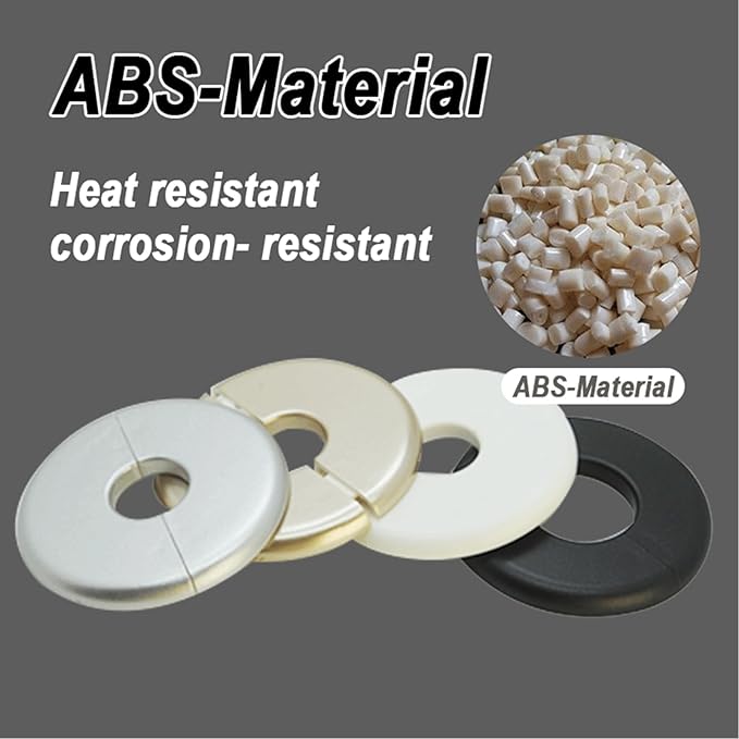 1 Piece ABS Wall Split Flange Round Self-Adhesive Escutcheon Plate Cover Plumbing Pipe Cover for Water Pipe Faucet Decoration 0.87"/22mm, Silver