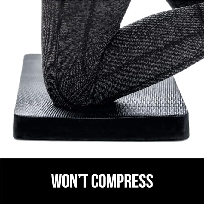 GORILLA GRIP Extra Thick Patent Pending Soft Foam Kneeling Pad, 2 PK, Supportive Large Cushion Knee Pads for Gardening, Baby Bath, Dirt and Water Resistant, Workout and Garden Supplies, 17.5x11, Black