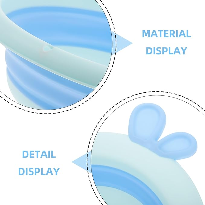 Collapsible Bath Tub and Foldable Sink Basin for Newborns, Blue Cartoon Dragon Design, Lightweight Plastic Wash Basin for Bottles and Outdoor Camping