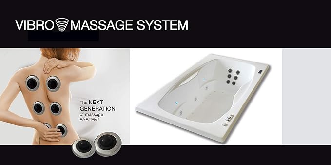 Carver Tubs - AR6032 - Modern Acrylic Fiberglass Whirlpool Tub Water Massage Bathtub, With Massagers - White Rectangle Acrylic Tub - Left Hand Motor - Deep Relaxing Soak - 60"L x 32"W x 18"H