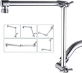 BRIGHT SHOWERS Brass Shower Arm Extender for Rain and Handheld Shower Head, 14 Inch Universal Shower Head Extension Arm, Adjustable Height & Angle, Chrome