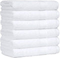 Amazon Basics 6 Piece hand towels for bathroom, Fade Resistant 100% Cotton Hand Towels, soft absorbent bathroom hand towels 6 - Pack (26''x16''), White