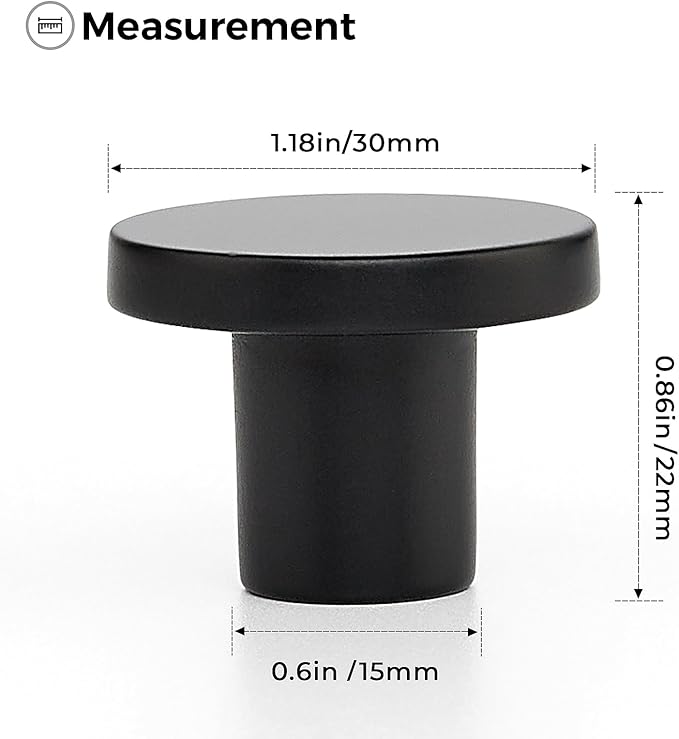 Ravinte 15 Pack Cabinet Knobs Black Kitchen Cabinet Knobs Round Dresser Drawer Pulls Closet Door Pulls 1-1/5 Inch