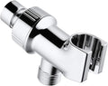 Universal Shower Head Holder for Hand Held Showerheads, Adjustable Shower Arm Mount Bracket with Brass Pivot Ball, Shower Head Connector - Chrome