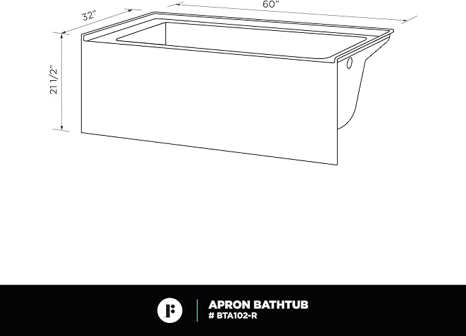 Fine Fixtures Acrylic, Fiberglass Alcove Soaking Bathtub with Integral Apron Front in Glossy White - Right Hand Drain, 60" x 30"