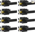 Passage Door Lever, 8 Pack Matte Black Interior Door Handles for Hallway and Closet, Heavy Duty Square Interior Keyless Door Handles Non-Locking Door Knobs for Right & Left Side Door