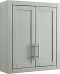 Crosley Furniture Savannah Wall Mounted Bathroom Storage Medicine Cabinet with Shelves, Gray