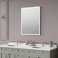 Recessed Medicine Cabinets for Bathroom with Mirror, Only Recessed Medicine Cabinet with Defogger, Dimmer, Outlets & USB, Three Doors, 20"x 26"