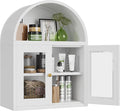 Arched Wall Cabinet, Bathroom Wall Mounted Cabinet with Glass Display Doors, Adjustable Shelves for Bathroom, Living Room, Dining Room, Laundry, Kitchen