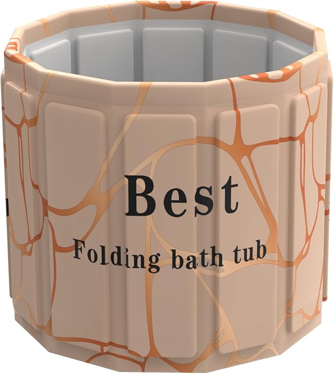 Portable Bath Tub for Adult, Foldable Soaking Bathtub for Hot SPA&Ice Bath, Foldable Small Bathtub Collapsible Tub for Bathing, Quick Setup No Installation, Space-Saving Storage (Fantasy,25.9X27.5IN)