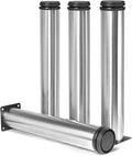 12 Inch Metal Furniture Legs Stainless Steel Adjustable Legs Silver Metal Legs Round Cabinet Legs for Coffee Table Cabinet Desk Sofa Shelves, Pack of 4