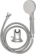 RV Outdoor Shower Head Kit with Garden Hose Fitting and Suction Cup - RV Outside Shower - Easily Installed and Removed On Outside of Camper (Chrome, 100 Inches Hose)