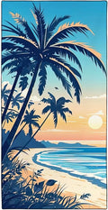 Quick-Dry Coconut Beach Towel 36"x72" Sand-Free Soft Microfiber with Palm Tree Pattern