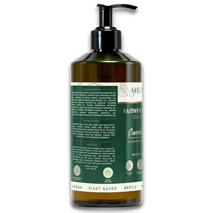 Liquid Castile Soap | Organic Olive and Coconut Oils | Non Drying Formula For All Skin Types | Naturally Fragranced Essential Oils (Silver Fir Needle)