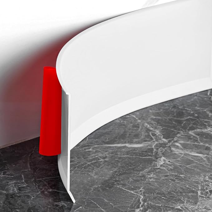 Flexible Baseboard Molding Trim 6 Inch Self-Adhesive Vinyl Wall Base Peel and Stick Cove Base Rubber Wall Baseboard Moulding Trim (40Ft, White)