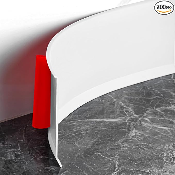 Flexible Baseboard Molding Trim 4 Inch Self-Adhesive Vinyl Wall Base Peel and Stick Cove Base Rubber Wall Baseboard Moulding Trim (200Ft, White)