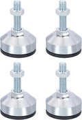 PATIKIL Furniture Leveling Feet 2" Dia Base M10 Thread, 4 Pcs Carbon Steel Adjustable Threaded Furniture Levelers Screw on Leg Leveler with Pads for Desk Chair, Black