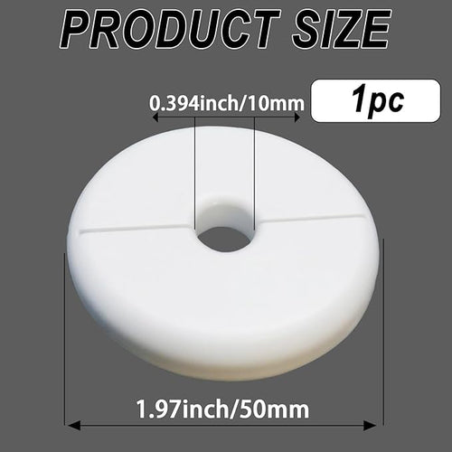 1 Pack Wall Split Flange for 0.39 Inch/10mm OD Pipe ABS Escutcheon Plate Self-Adhesive Round Plumbing Cover Plates for Water Pipe Faucet Decoration, White