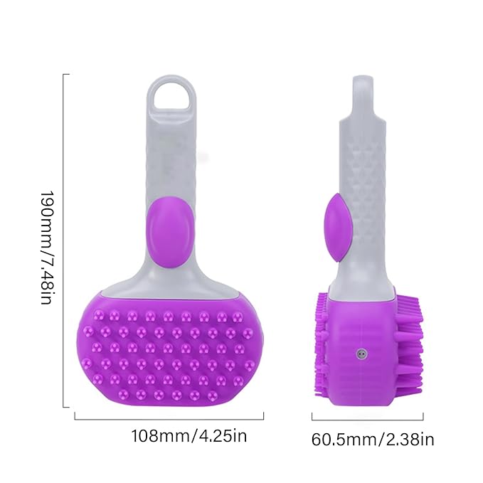 Multiple Dog Brushes, Dog Wash Brushes, Pet Grooming Brush Baths Massage Comb Depth Cleansing Silicones Bristles Nonslip Grip For Various Size Waterproofed Pet Grooming Tool
