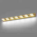 SineRise LED Modern Bathroom Vanity Light Fixtures (7-Light, 55-Inch), Brass Modern Acrylic Bathroom Wall Lighting Fixtures Over Mirror (Cool White 6000K)