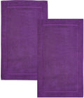 Hawmam Linen Purple Bath Mats, 21 x 34 inches, Pack of 2-100% Ring Spun Cotton,[Not a Bathroom Rug] Banded Design, Highly Absorbent, Machine Washable for Bathroom Floor Towel