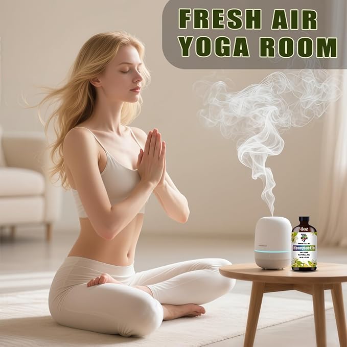 Honeysuckle Essential Oil (4 oz/120 ml) — Honeysuckle Oils for Aromatherapy, diffusers, humidifiers, Home fragrances, DIY Skincare, soap Making, DIY Candle, Relaxation, Yoga, and Meditation