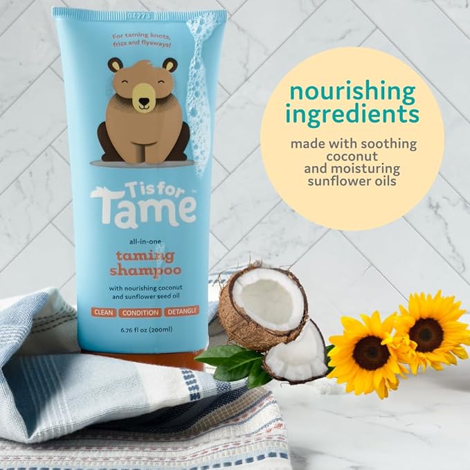T is for Tame Baby Shampoo - Plant Based & All-Natural, Pediatrician and Dermatologist Tested, Specially Crafted for your Baby's Gentle Hair - Pack of 2