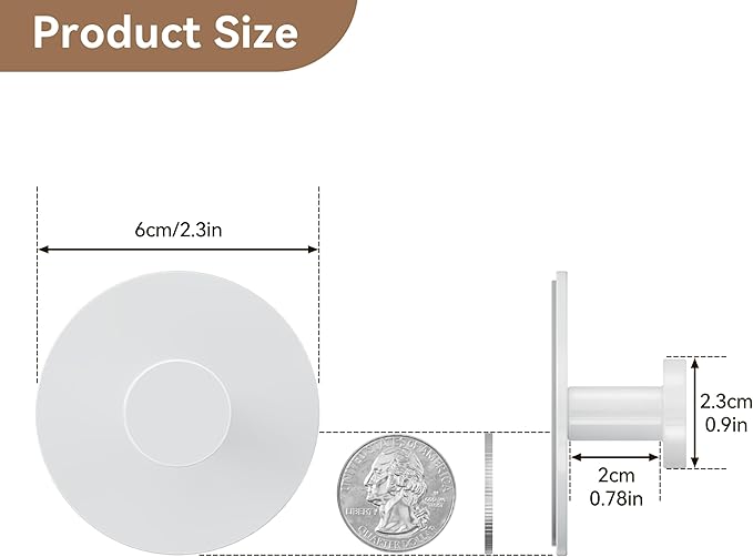Adhesive Wall Hook for Coat and Towel: Extra Sticky 12 LB (Max), Stainless Coat Rack Door Holder Hanger, White Heavy Duty