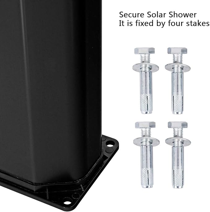 Giantex 7.2Ft 9.3 Gallon 2-Section Solar Heated Shower W/Shower Head Outdoor Backyard Poolside Beach Pool Spa for Easy Installation, Black