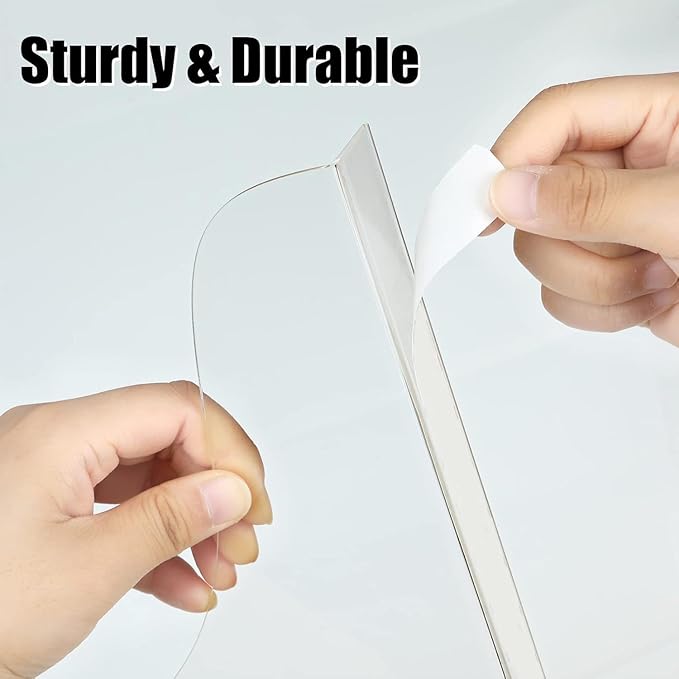 4 Pack Shower Splash Guard – Waterproof Self-Adhesive Shower Water Guard, Flexible Bathtub Corner Splash Barrier, Easy Install Shower Leak Guard for Tub and Walk in Shower(9.25 x 11.25 inch)