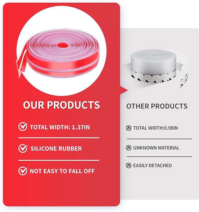 9.8Ft T-Shaped Clear Weather Stripping Door Seal, Door Draft Stopper Silicone Seal Strip, Weather Stripping for Shower Glass Gaps