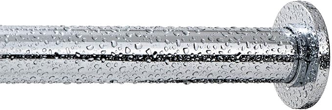 Ivilon Tension Curtain Rod - Spring Tension Rod for Windows or Shower, 36 to 54 Inch. Chrome