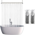 YISURE Clawfoot Tub Shower Curtain, Wrap Around Clear Shower Curtain Liner with 6 Bottom Magnets PEVA Extra Wide Bathtub Curtain for Bathroom Vintage Freestanding Tub 180’’W x 70’’L