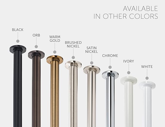 Ivilon Tension Curtain Rod - Spring Tension Rod for Windows or Shower, 54 to 90 Inch. Chrome