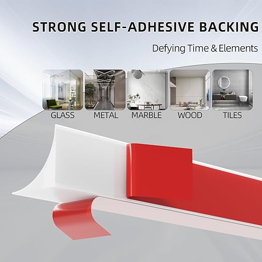 Flexible Quarter Round Molding Trim Peel and Stick 118Inch White,Small Self Adhesive Silicone Shoe Moulding,Bendable Mini Waterproof Caulk Strip for Baseboard,Wall,Bathtub,Floor,Bathroom,Crown