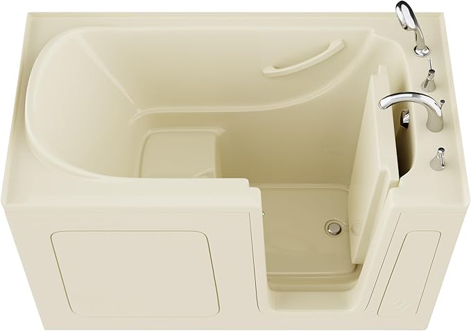 ANZZI Tubs Series Wide Opening Door Right Drain Quick Fill Walk-In Soaking Tub in Biscuit Finish 32 in. x 60 in. | AMZ3260RBS