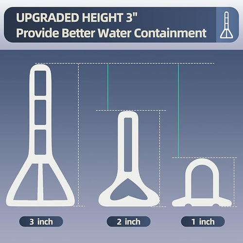 (Upgraded) 3” High Shower Threshold Water Dam 122 Inch Collapsible Shower Water Stopper Water Barrier Shower Water Guard Dry and Wet Separation for Bathroom Kitchen and More(10ft)