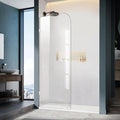 Bathroom Shower Door, 24" W ×78" H Fixed Shower Glass Panel with Clamps, 3/8" (10mm) Glass Shower Doors, Clear Tempered Frameless Shower Panel in Polished Chrome Finish